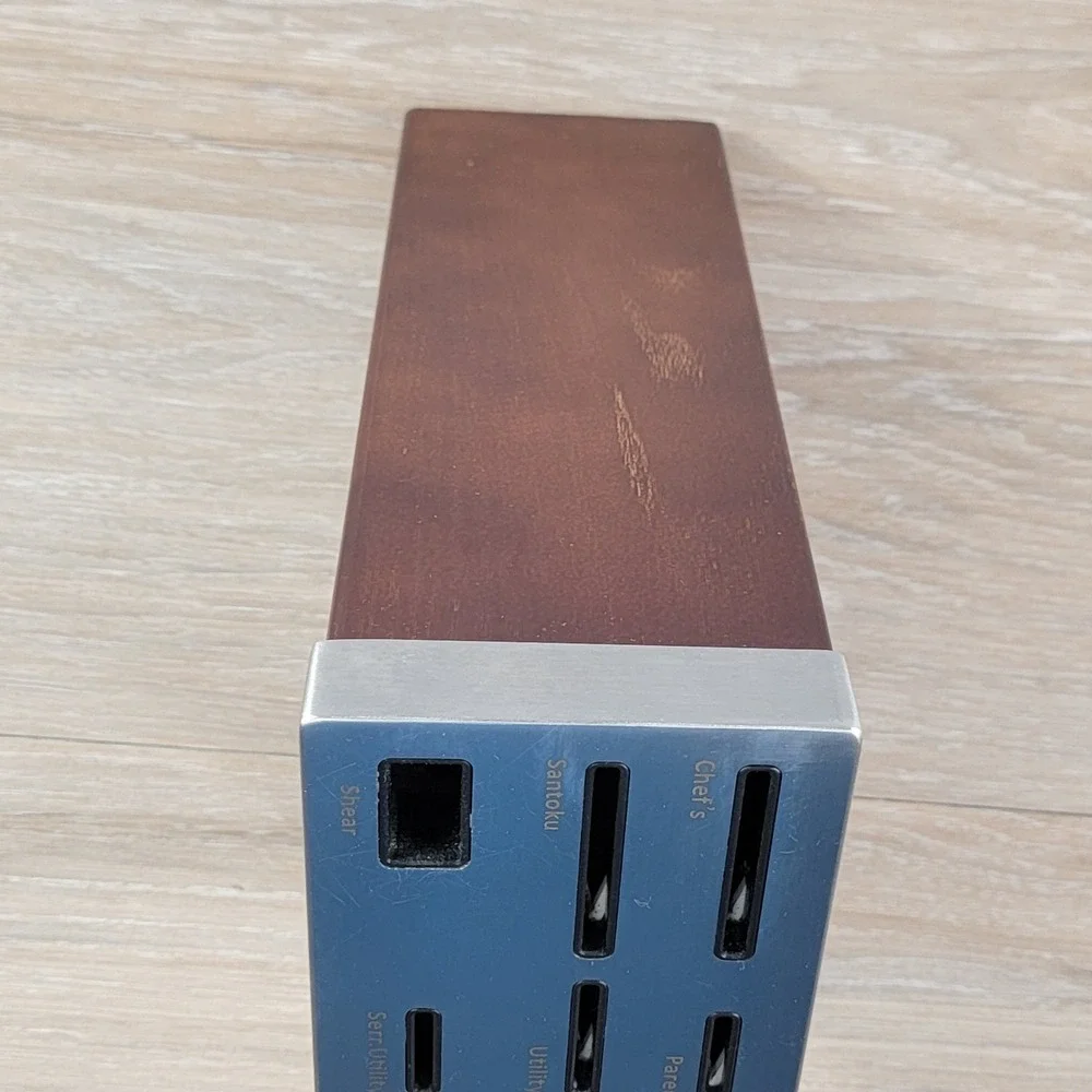 Zwilling J.A. Henckels Knife Block Holder Wooden Stainless Steel 6 Slot - Picture 6 of 7